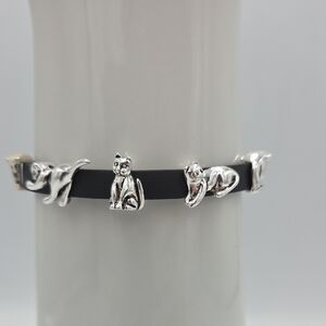 Silver Cat Charm Bracelet